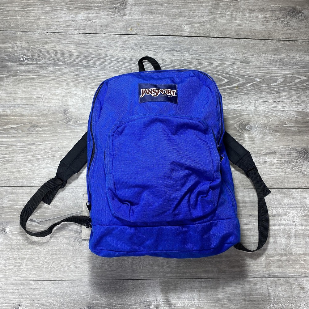 Vintage‎ JanSport Backpack Royal Blue Made in USA Classic Daypack School Bag